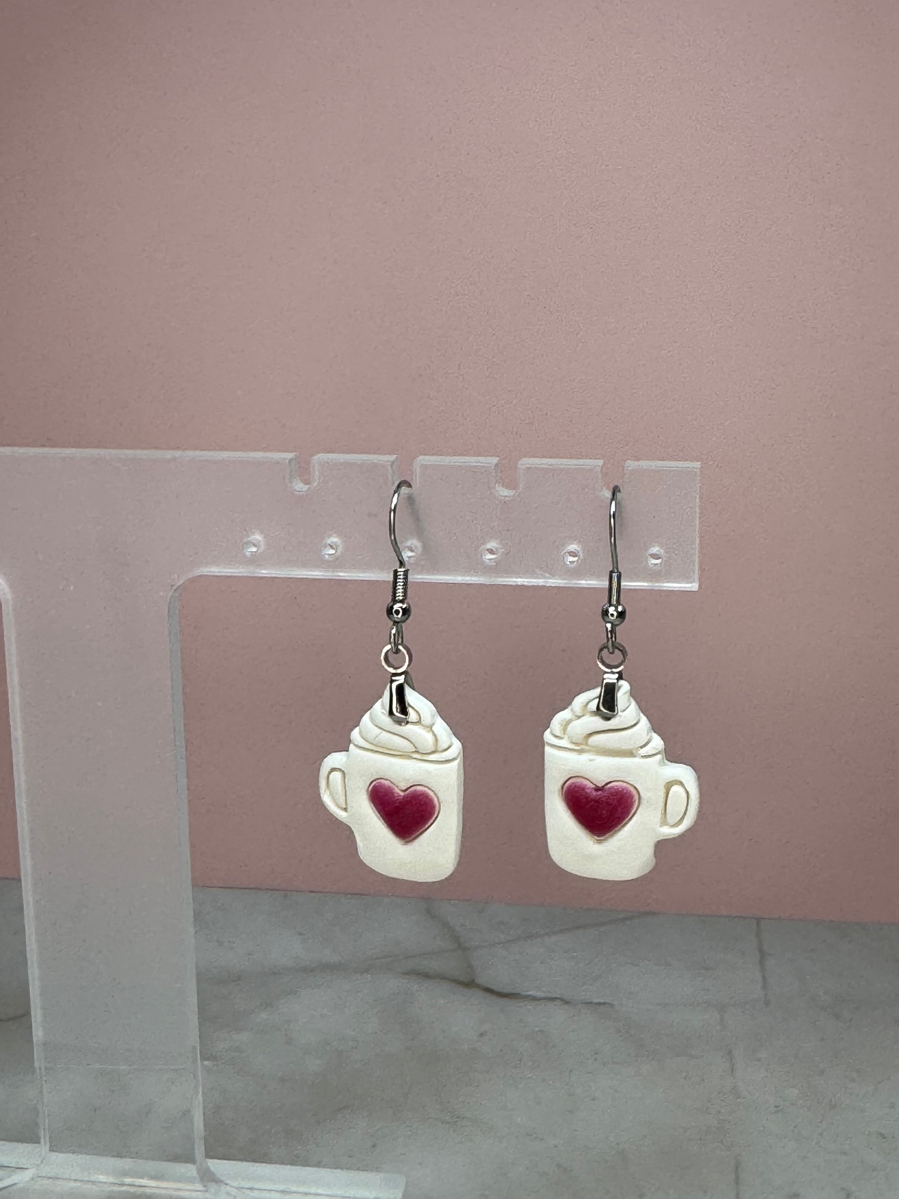 Mug Earrings in Silver- Hot Chocolate Scent