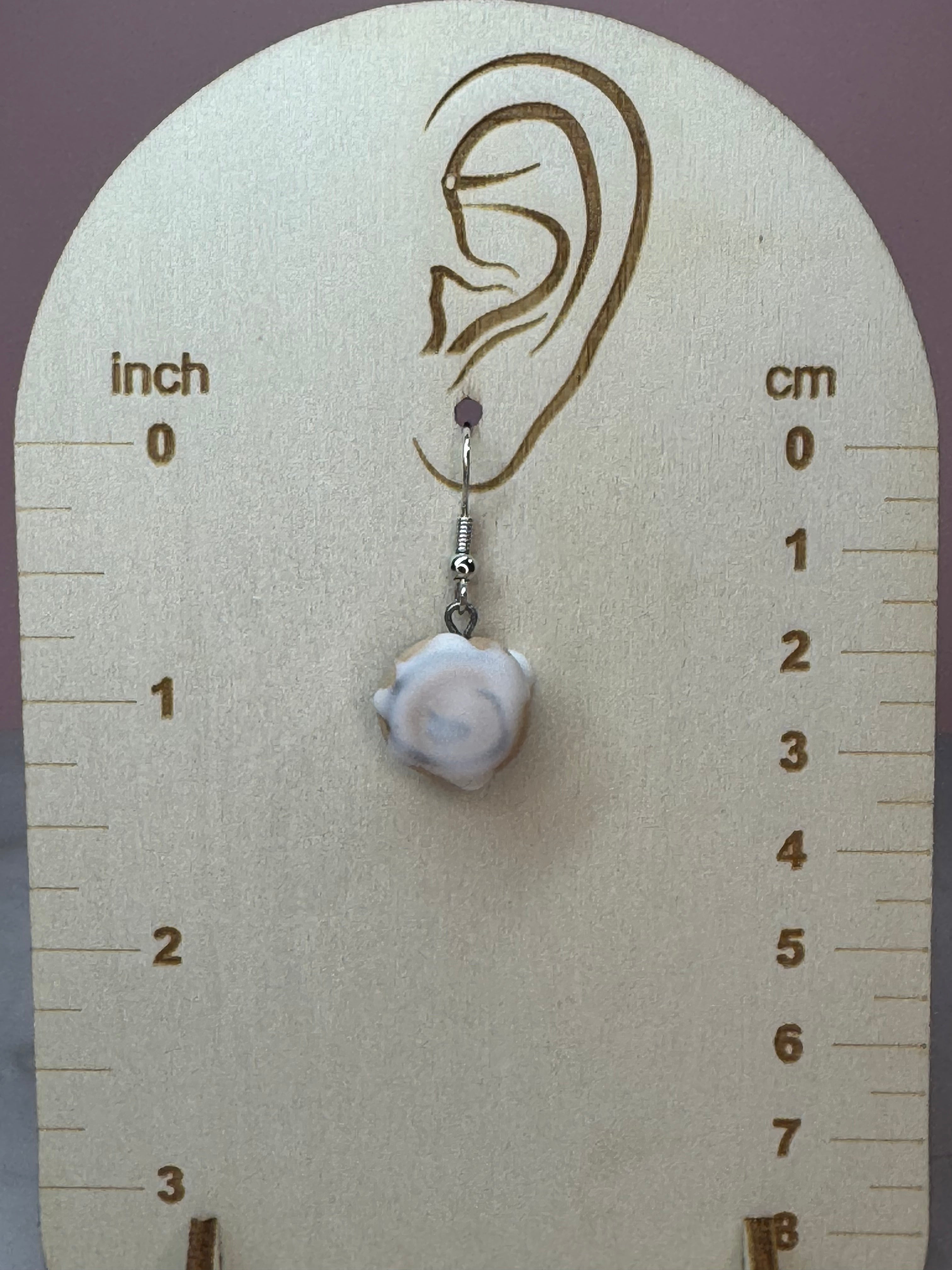 Cinnamon Roll Earrings in Silver- Cinnamon Roll Scent