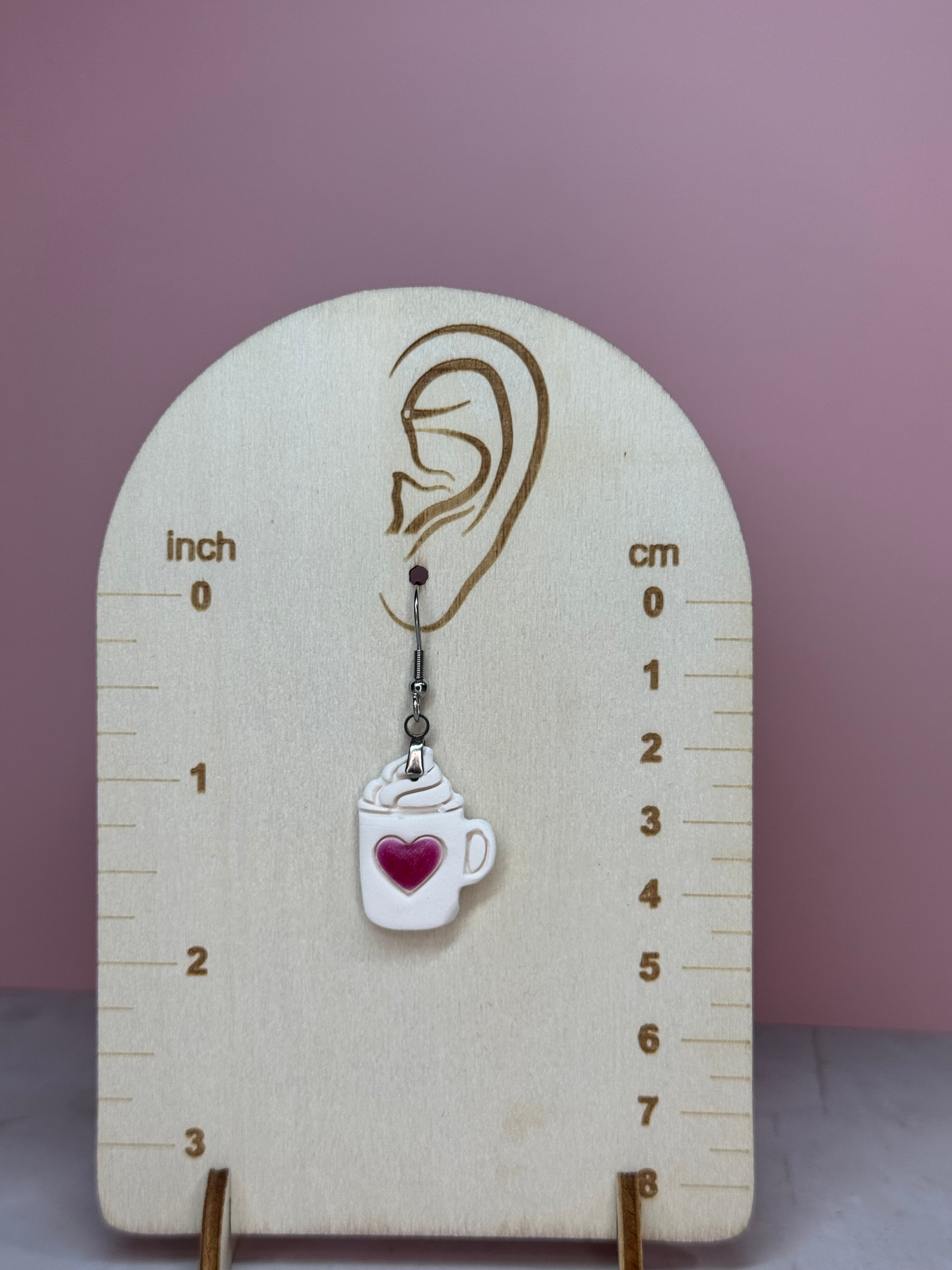 Mug Earrings in Silver- Hot Chocolate Scent
