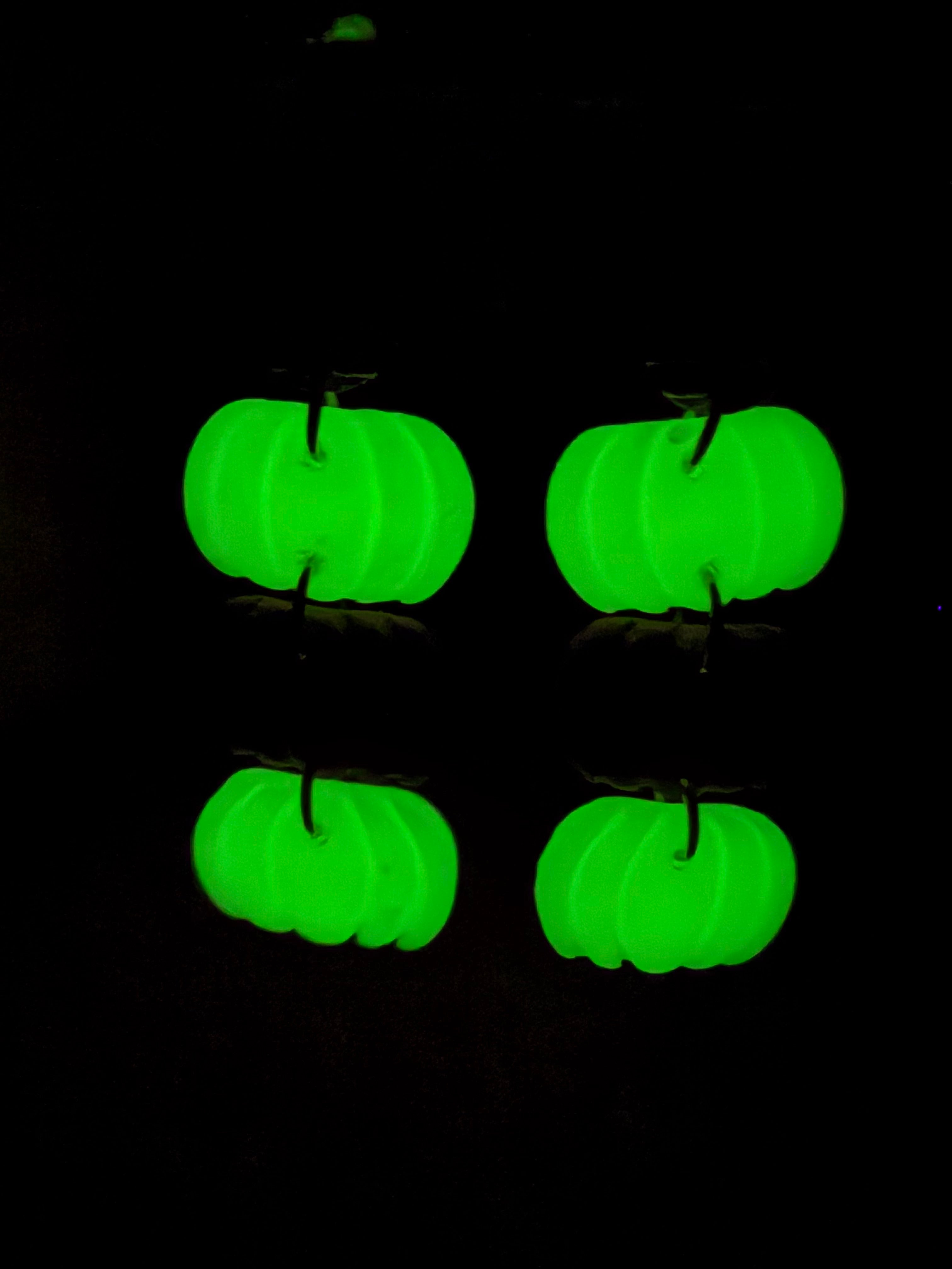 Glow-in-the-Dark 3 Tier Pumpkins Earrings with Gold Stud