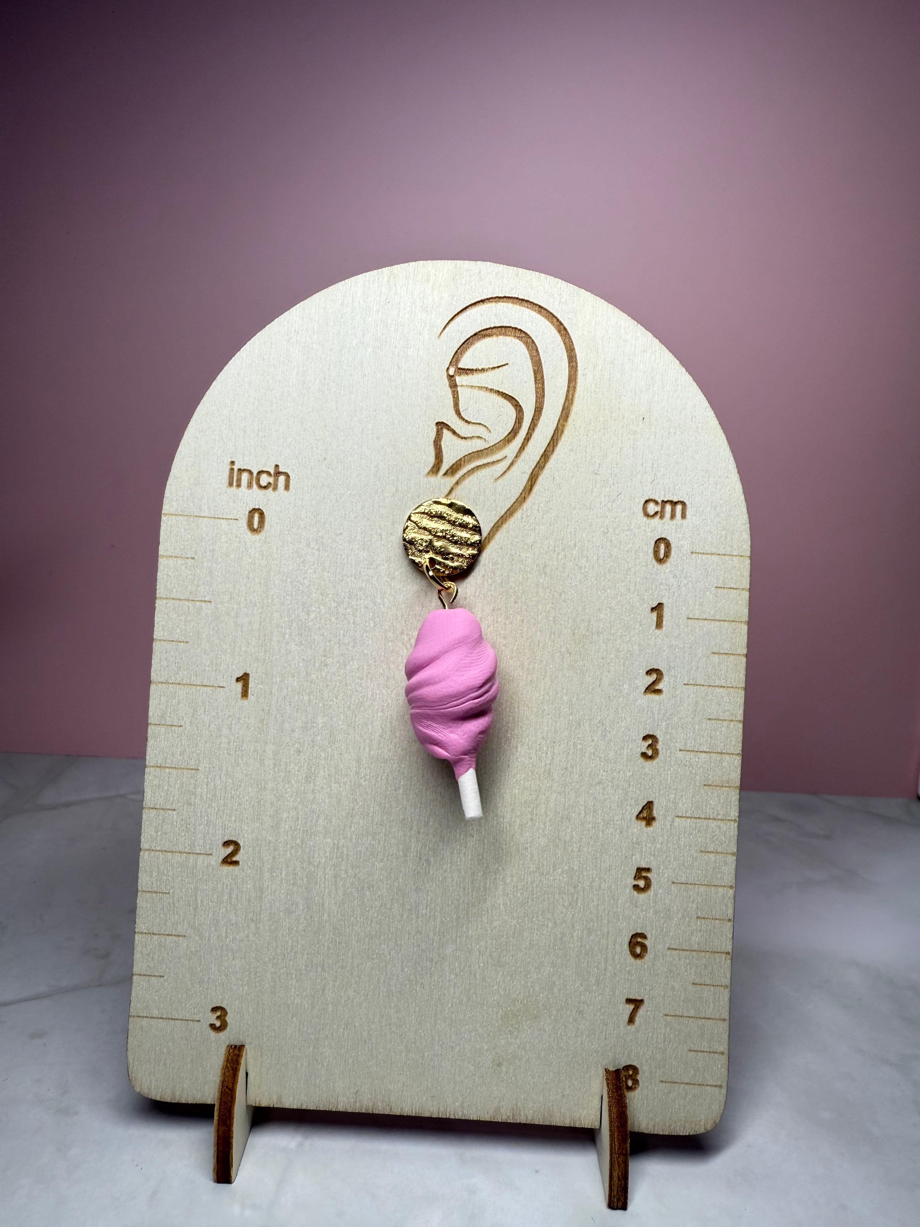 Cotton Candy Earrings with Gold Stud- Cotton Candy Scent