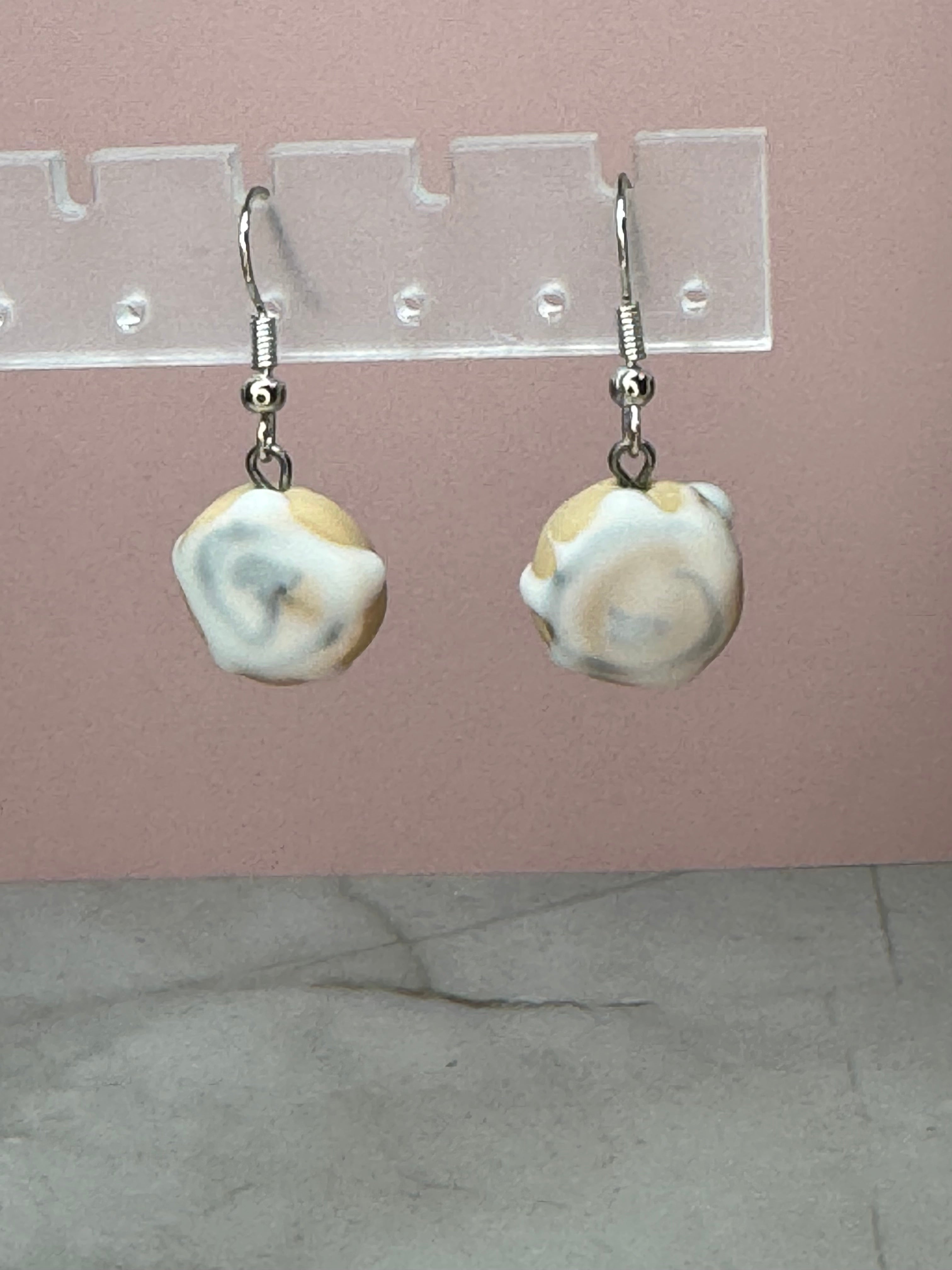 Cinnamon Roll Earrings in Silver- Cinnamon Roll Scent