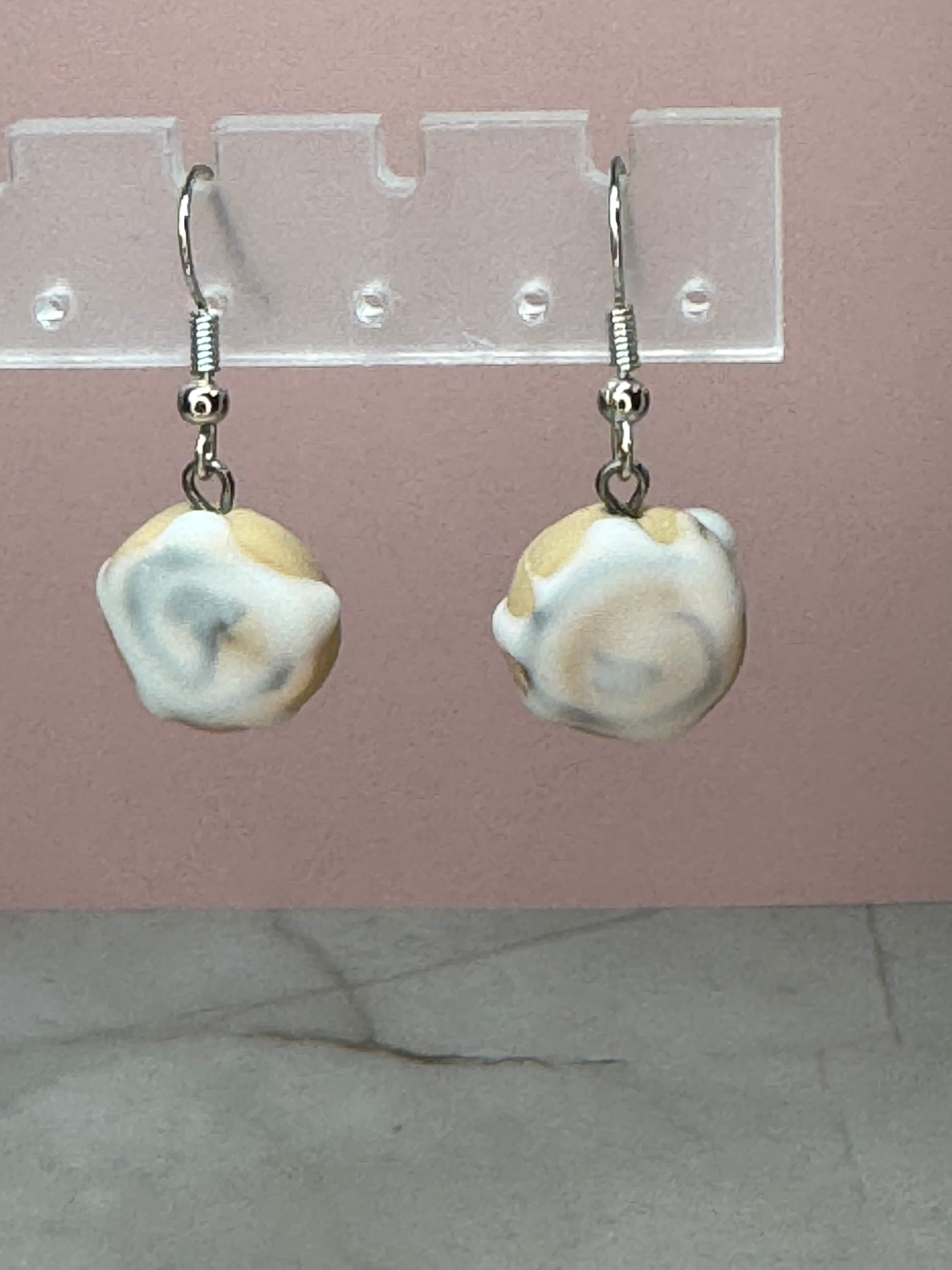 Cinnamon Roll Earrings in Silver- Cinnamon Roll Scent