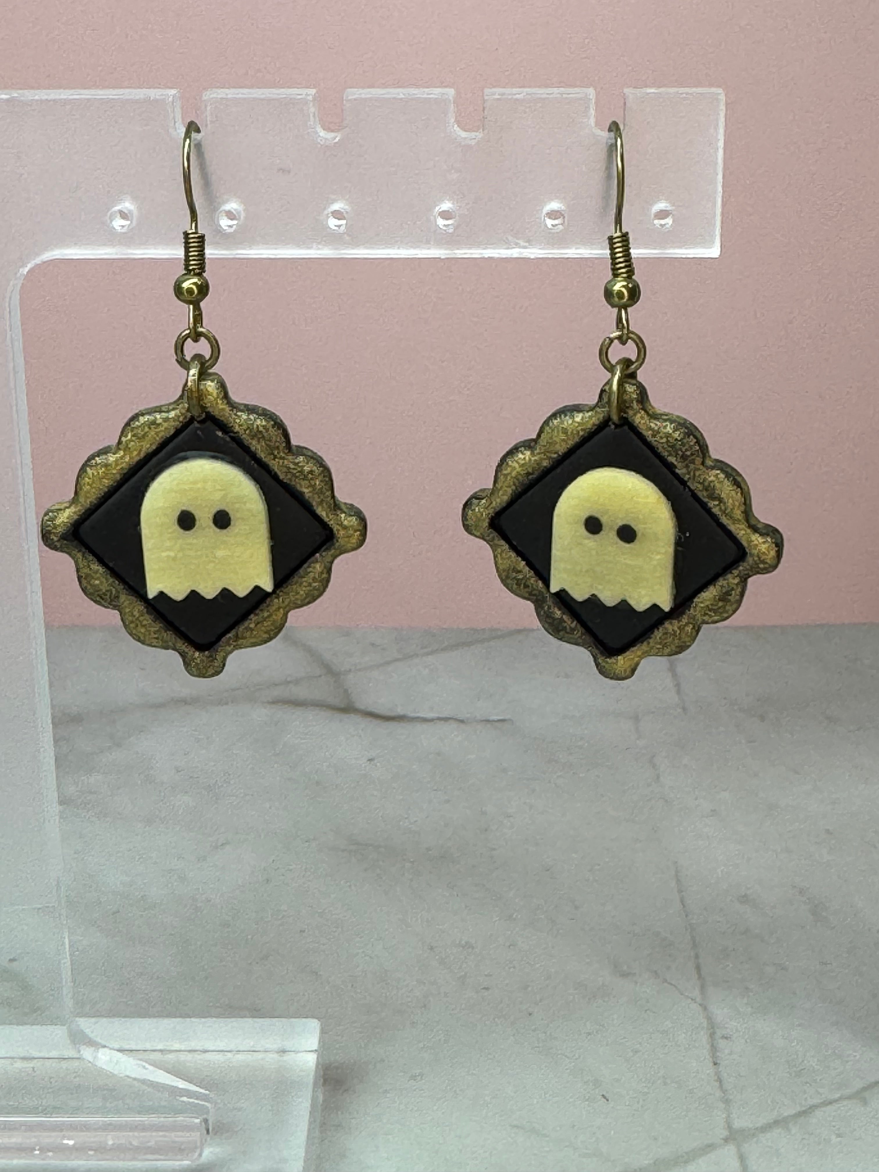 Framed Ghost Earrings in Gold