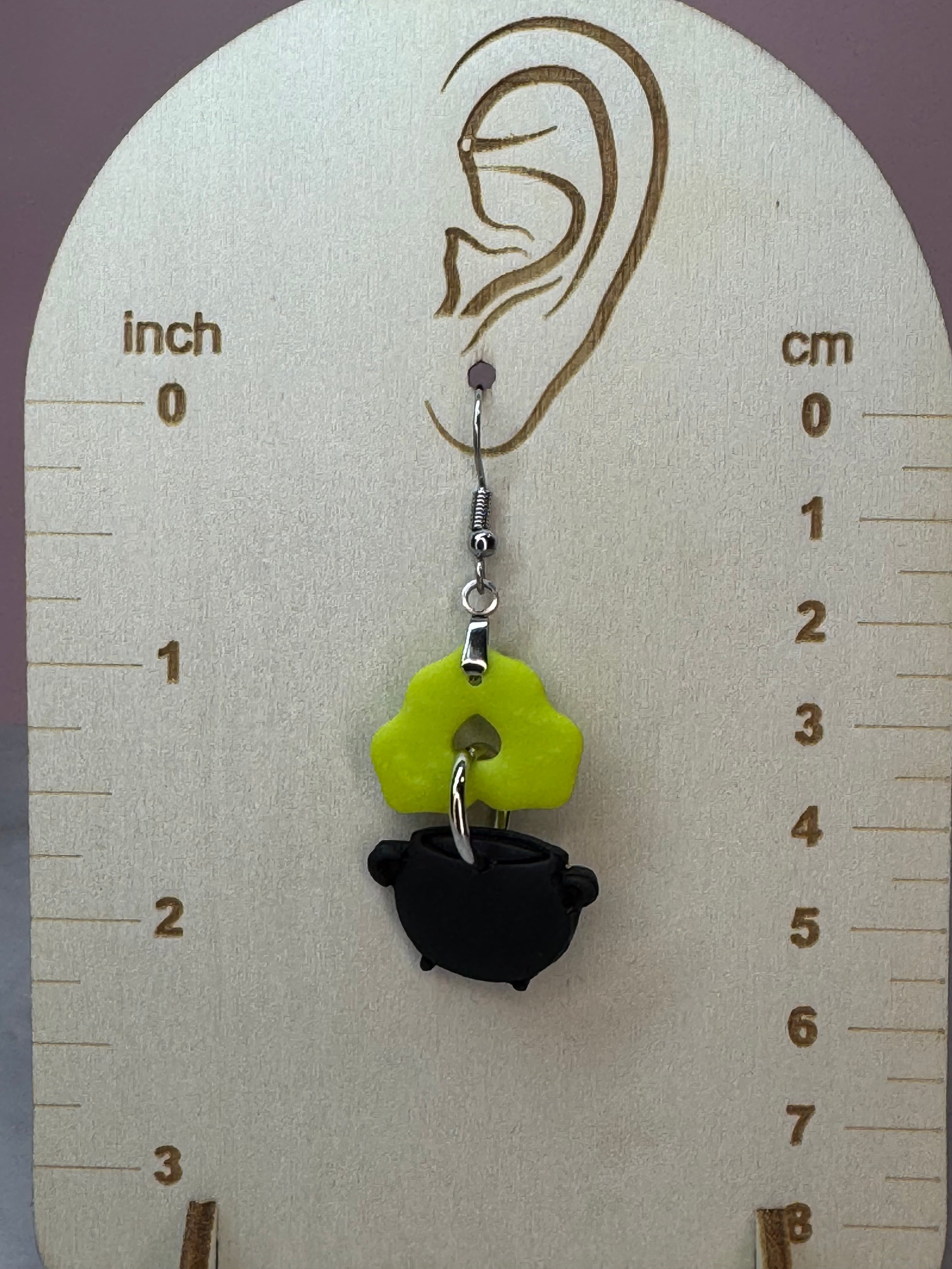 Cauldron Earrings in Silver