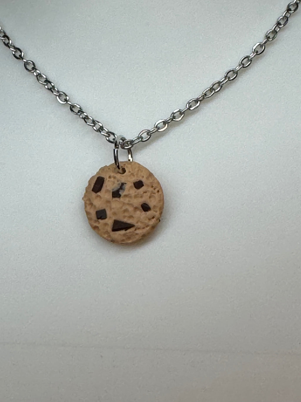 Chocolate Chip Cookie Necklace in Silver- Chocolate Chip Cookie Scent