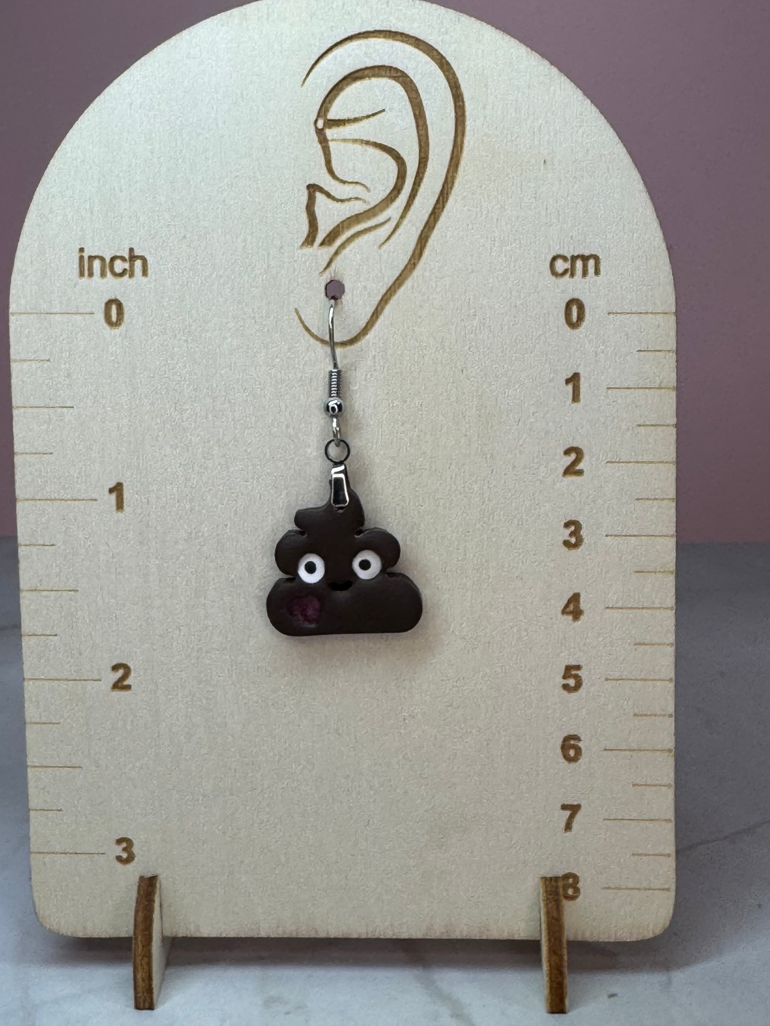 Poo and TP Earrings in Silver- Chocolate Scent
