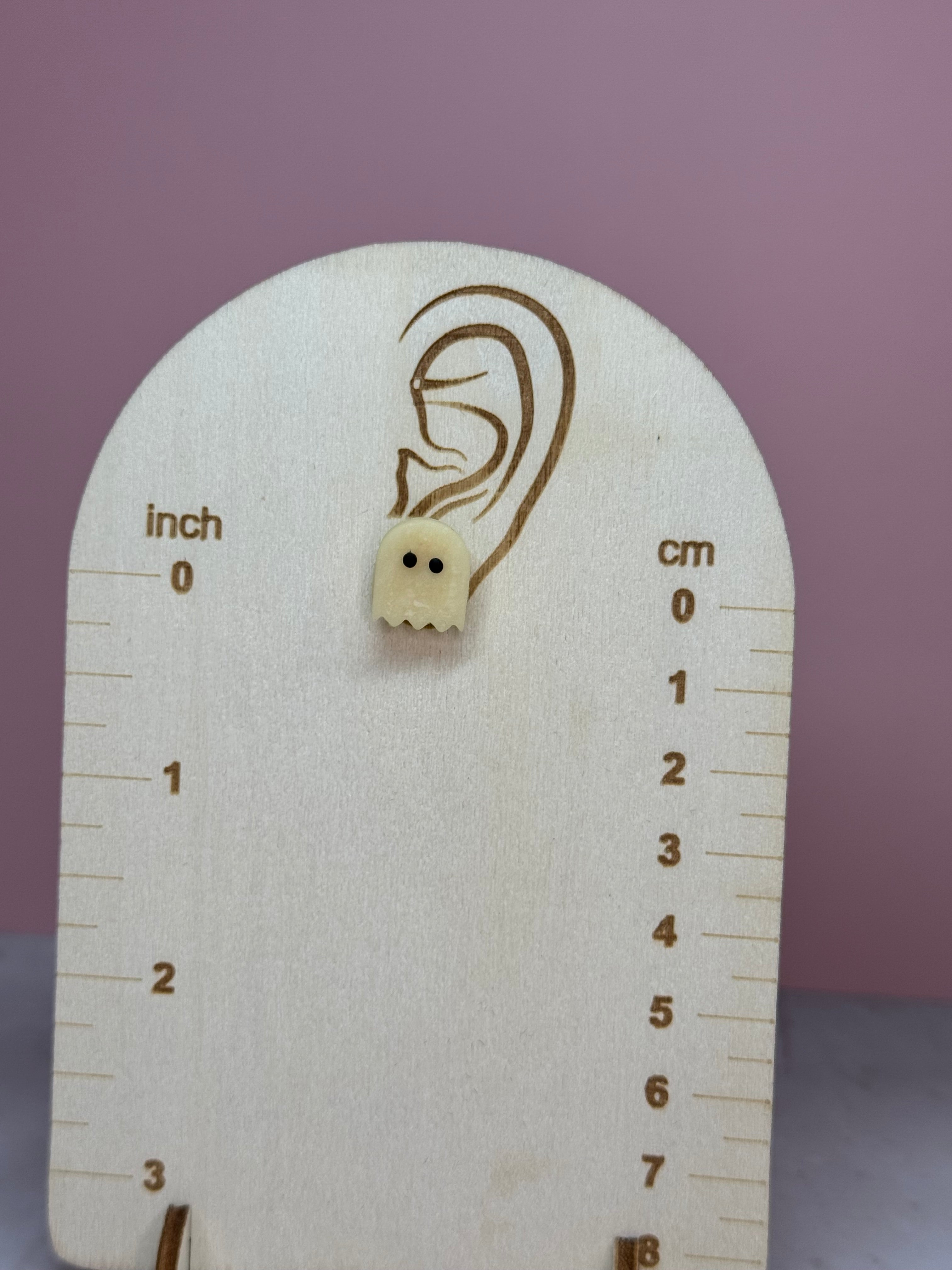 Glow-in-the-Dark Ghost Earring Studs
