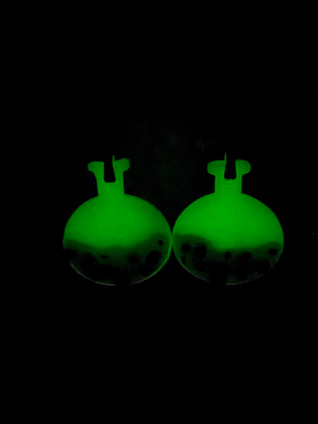 Glow-in-the-Dark Purple Potion Bottle Earrings in Gold