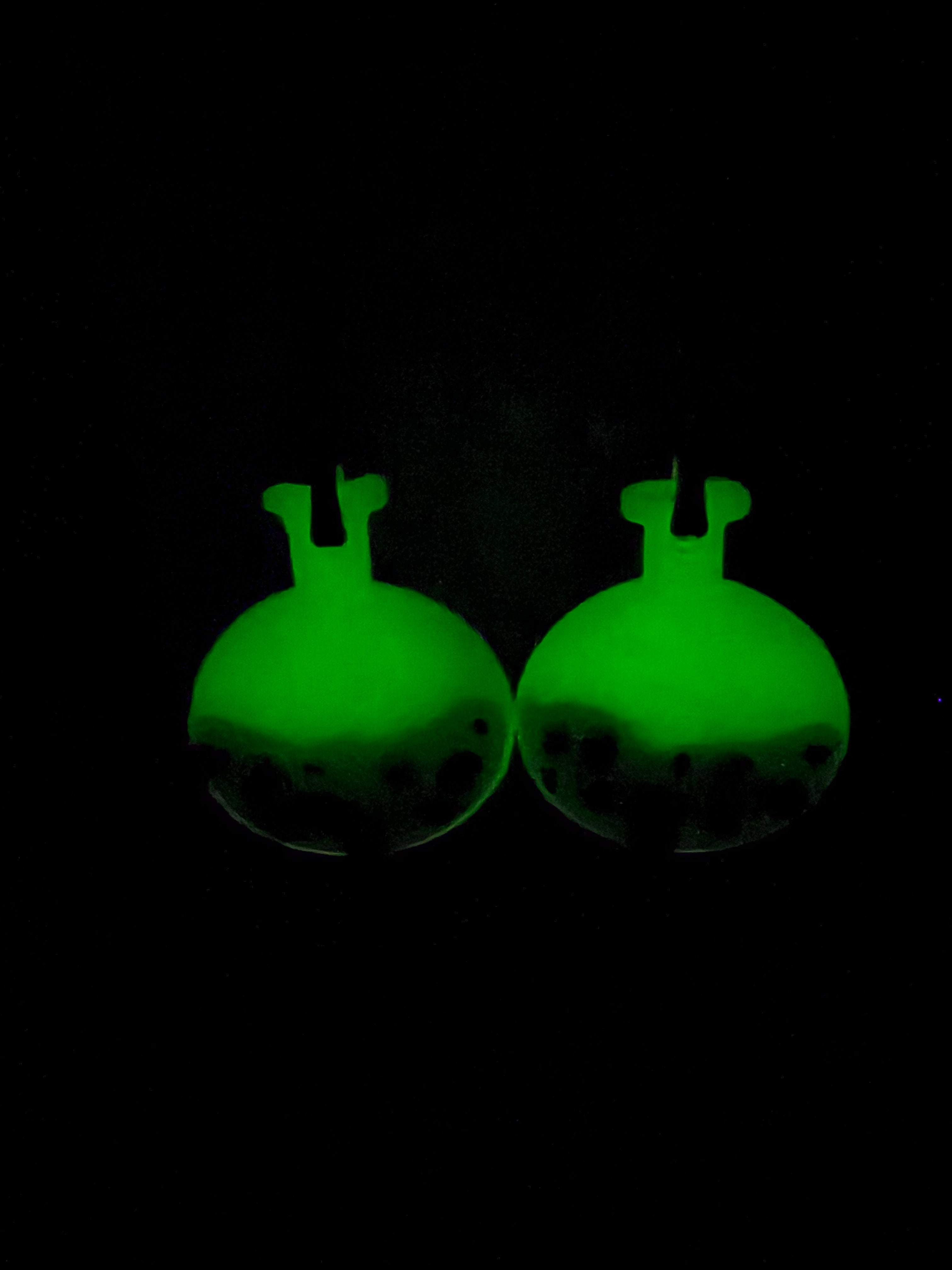 Glow-in-the-Dark Purple Potion Bottle Earrings in Gold