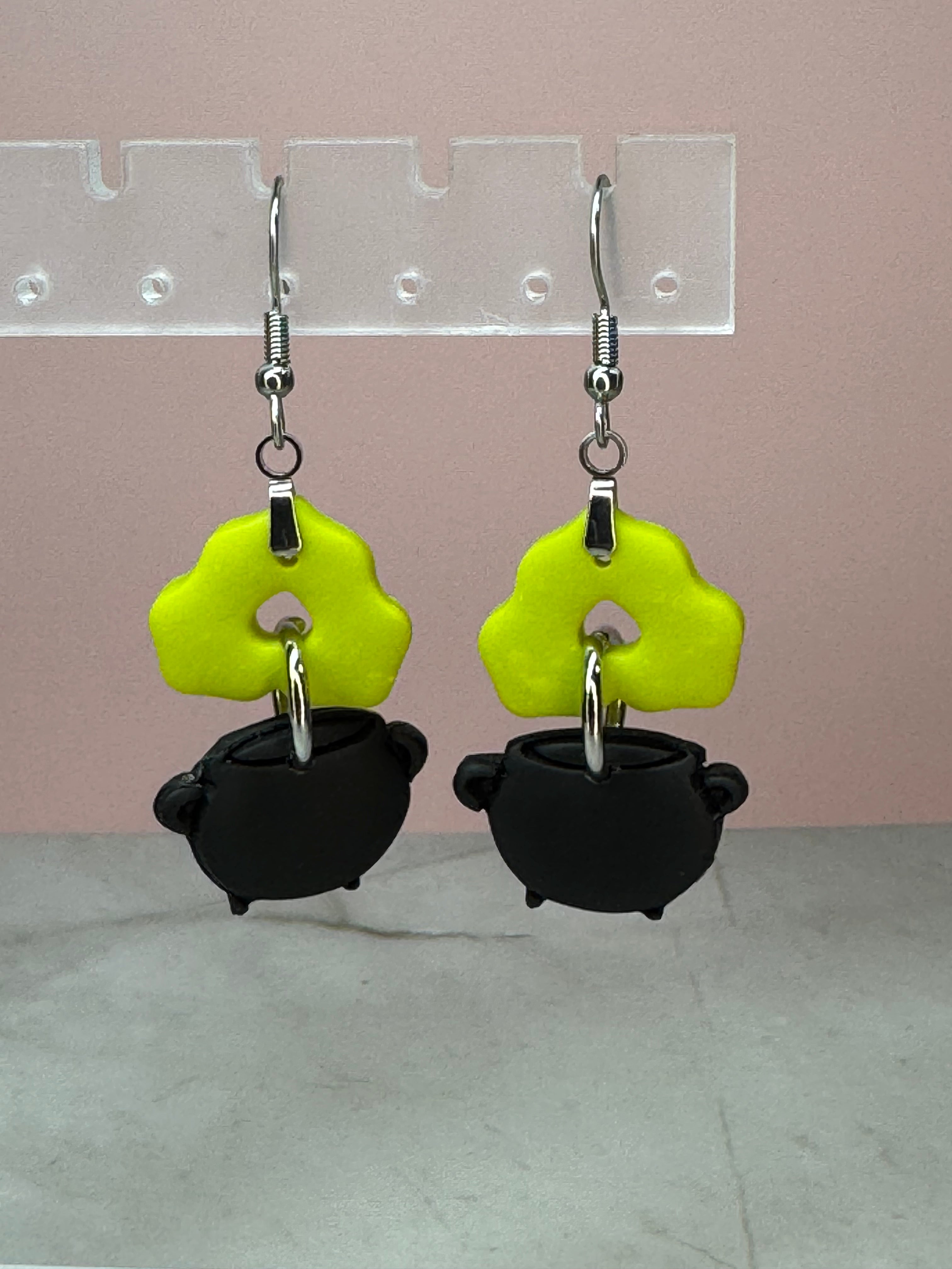 Cauldron Earrings in Silver