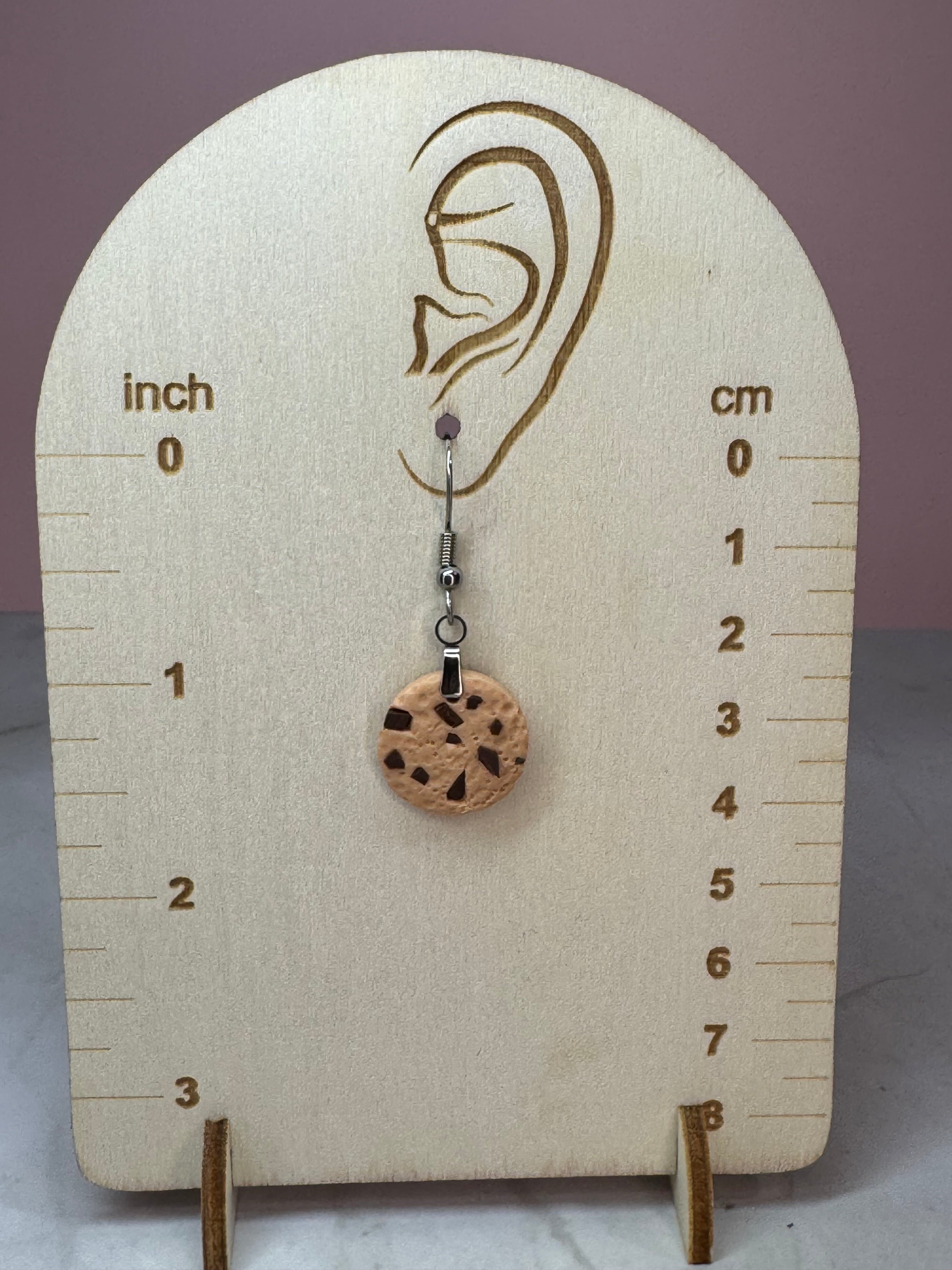 Chocolate Chip Cookie Earrings in Silver- Chocolate Chip Cookie Scent