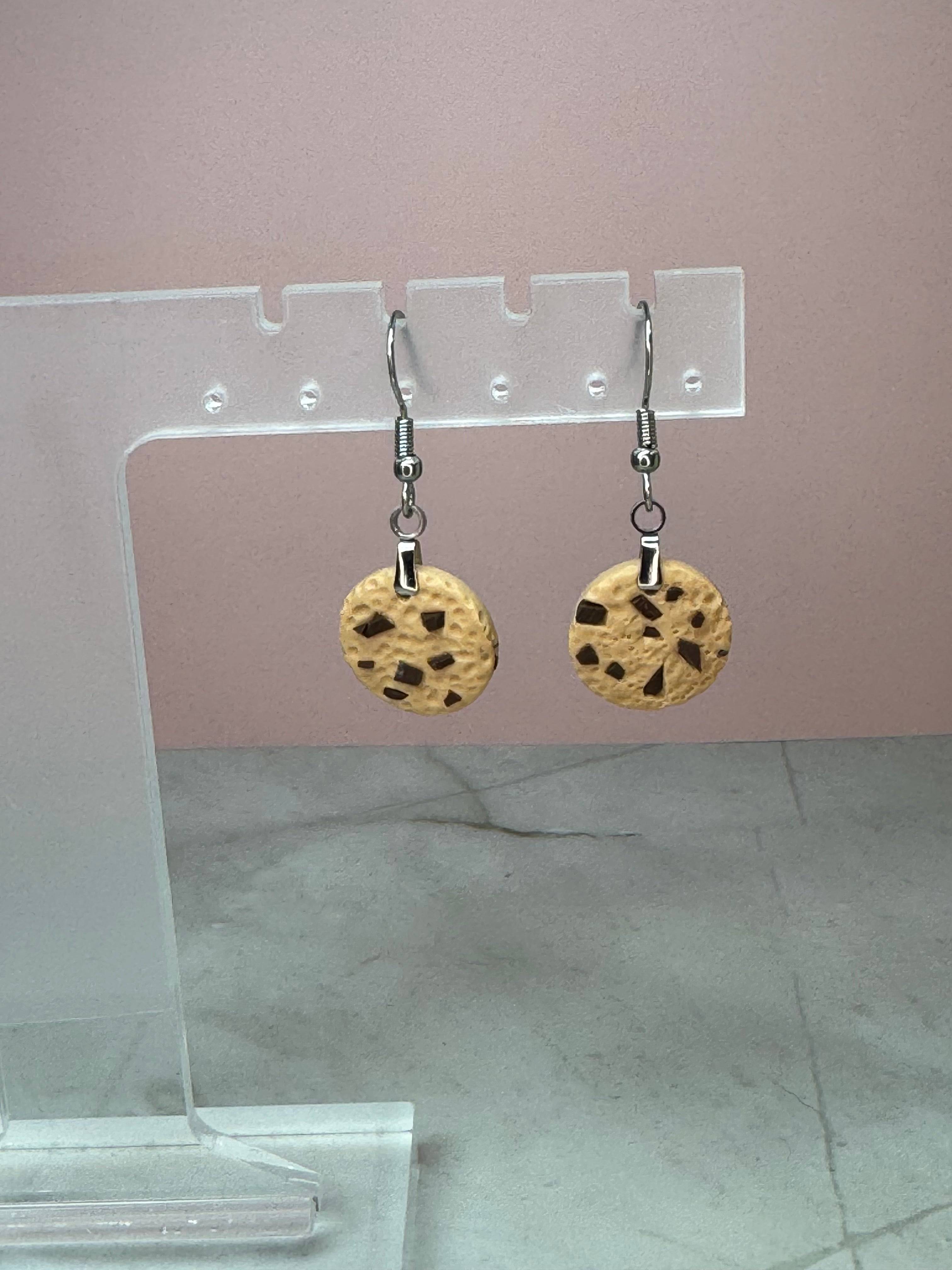Chocolate Chip Cookie Earrings in Silver- Chocolate Chip Cookie Scent