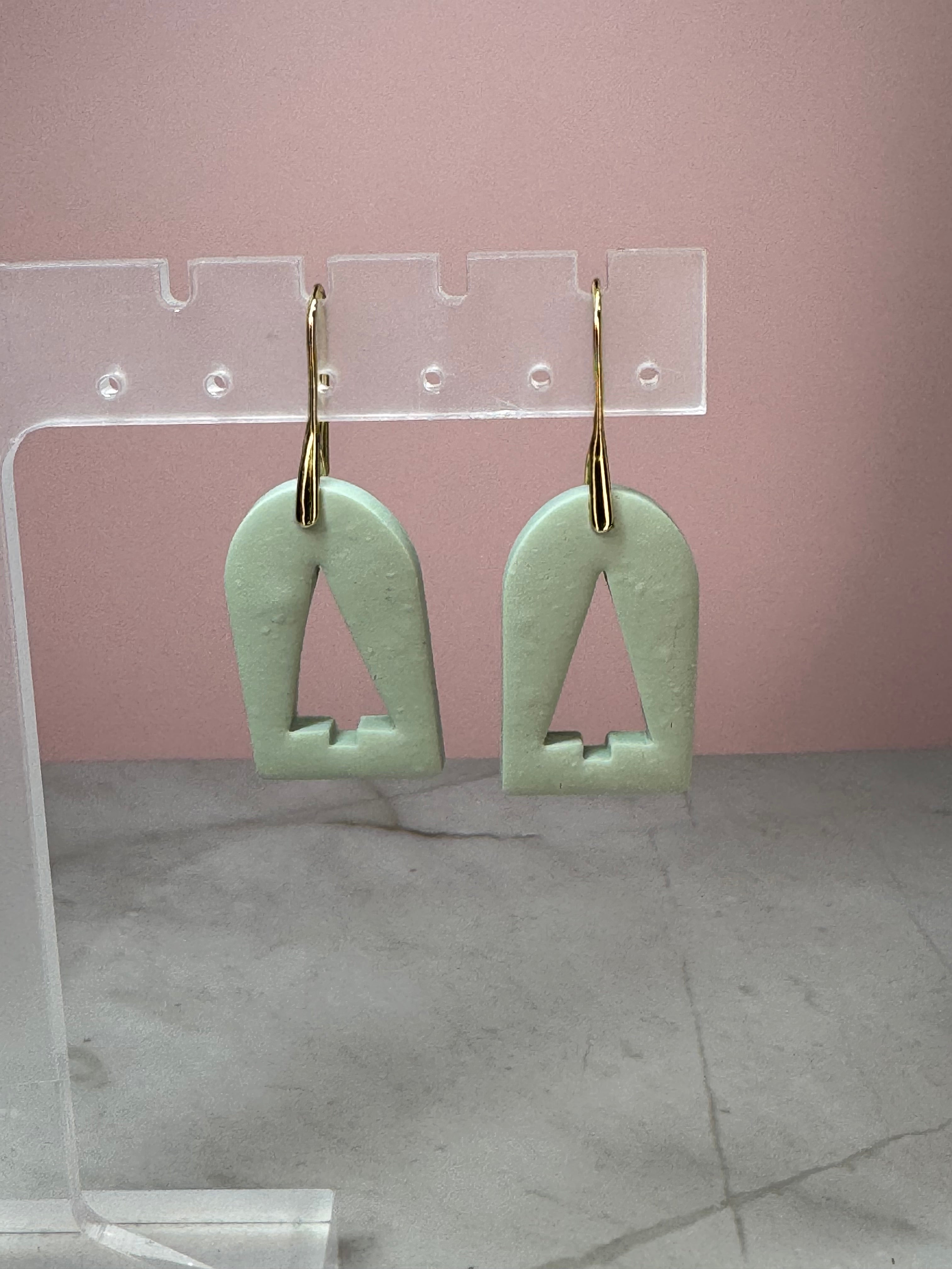 Christmas Tree Cutout Earrings in Gold