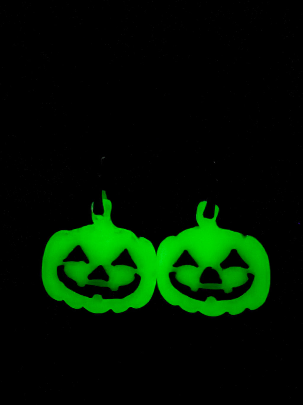 Glow-in-the-Dark Jack-O-Lantern Earrings in Silver